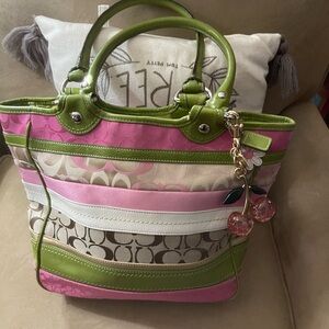 Stylish Pink and Green Women's Tote Bag